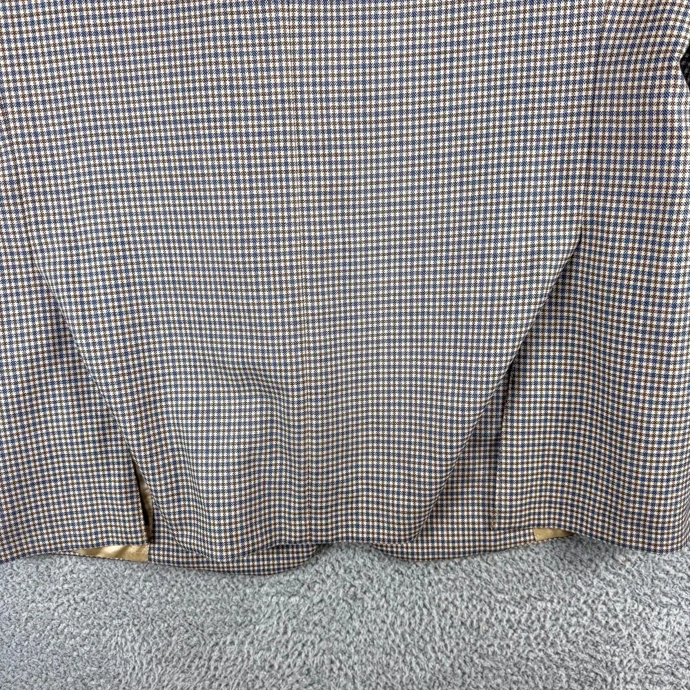Austin Reed Blazer Mens 44R Blue‎ Brown Check Wool Sport Coat Made USA Dillard's